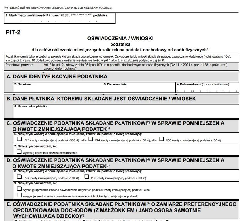 Zaliczki na podatek dochodowy w 2026 roku: jaki PIT wybrać?