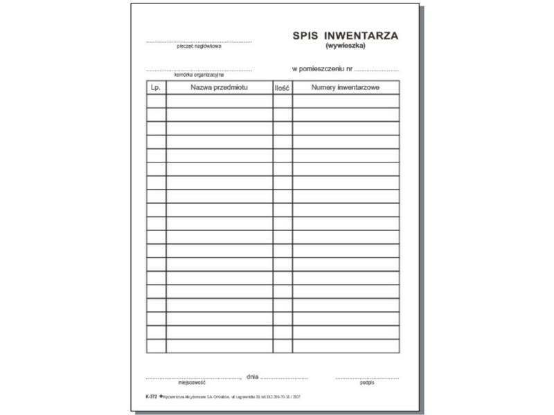 Spis inwentarza